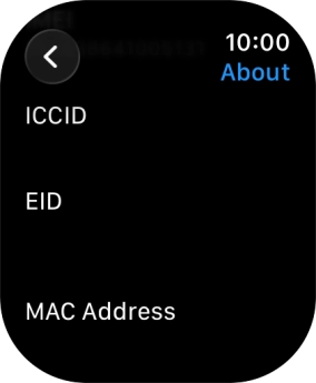 Your Apple Watch EID number is displayed below EID. Your Apple Watch EID number is displayed below EID.