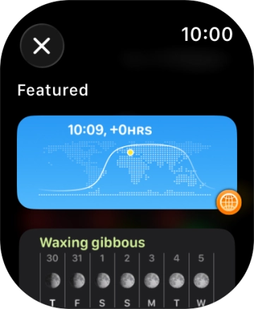 Press the required widget. Press the required widget.