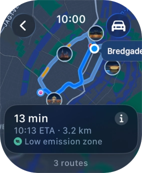 Press the transport type icon. Press the transport type icon.