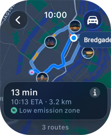 Press the transport type icon. Press the transport type icon.