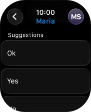 Press the required quick reply. Press the required quick reply.