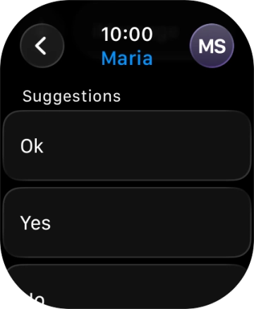 Press the required quick reply. Press the required quick reply.