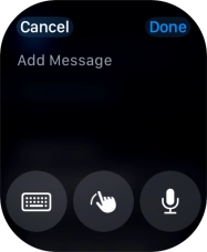 Press the microphone icon and record the message. Press the microphone icon and record the message.