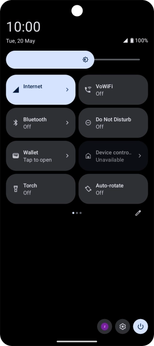 Press the settings icon. Press the settings icon.