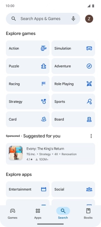 Press the search field. Press the search field.
