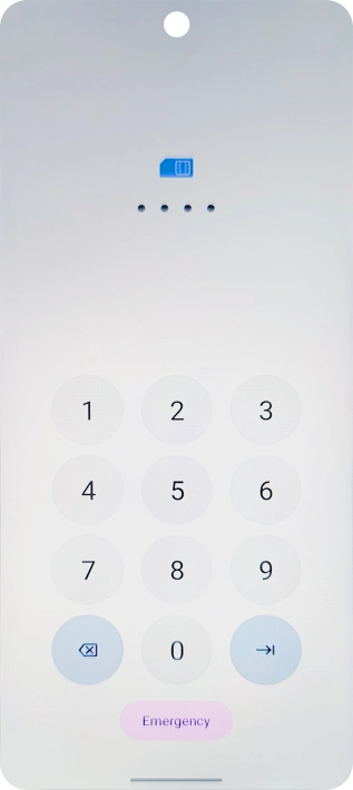 If your SIM is locked, key in your PIN and press arrow right. If your SIM is locked, key in your PIN and press arrow right.