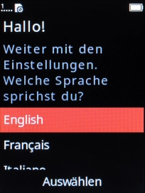 Select the required language. Select the required language.
