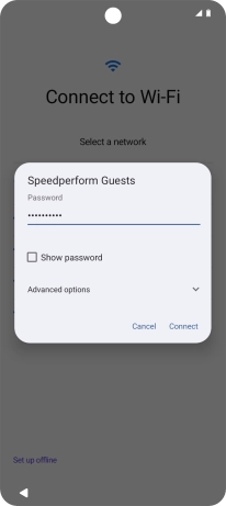 Key in the password for the Wi-Fi network and press Connect. Key in the password for the Wi-Fi network and press Connect.
