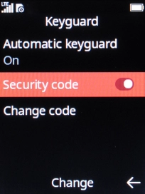 Select Security code. Select Security code.