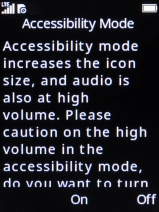 Select the required setting. Select the required setting.