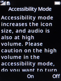 Select the required setting. Select the required setting.