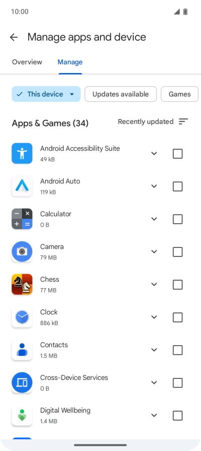 Press the required app. Press the required app.