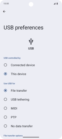 Press File transfer. Press File transfer.