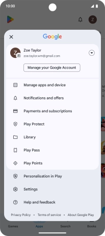 Press Manage apps and device. Press Manage apps and device.