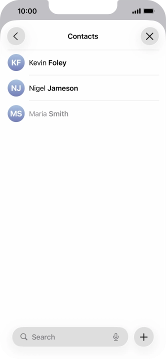 Press the required contact. Press the required contact.