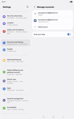 Press Add account. Press Add account.
