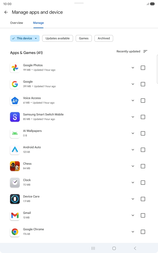 Press the required app. Press the required app.