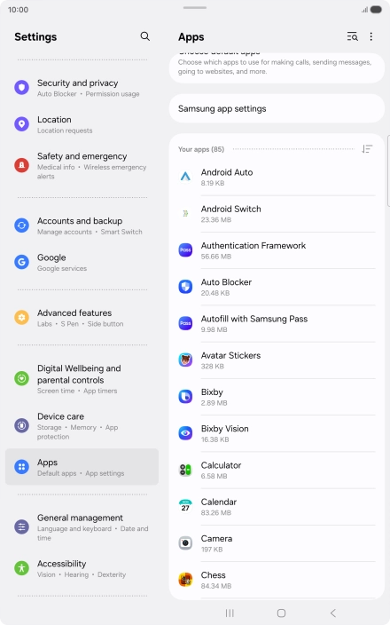 Press the required app. Press the required app.