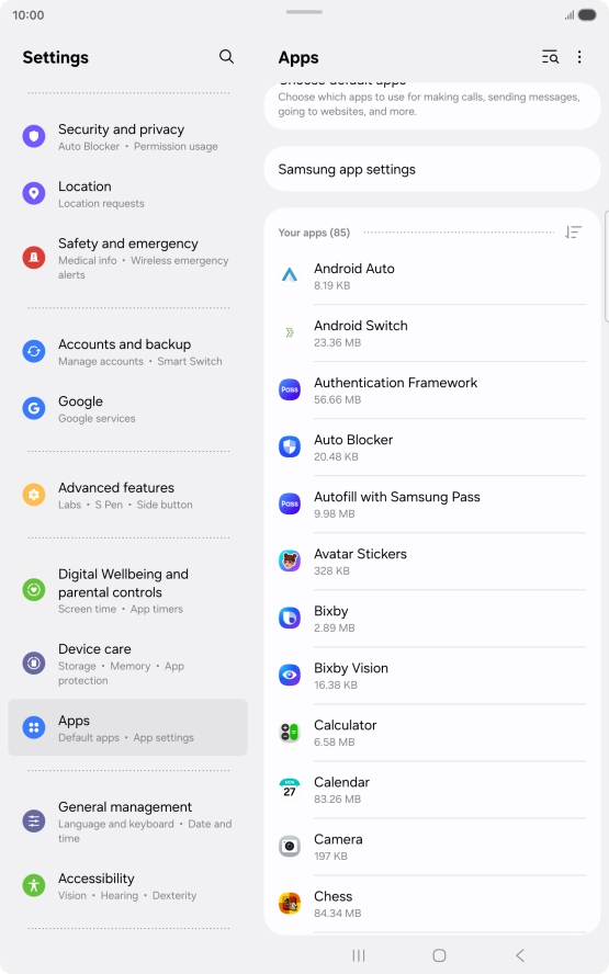 Press the required app. Press the required app.