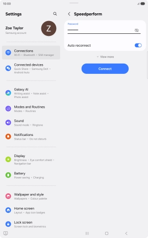 Key in the password for the Wi-Fi network and press Connect. Key in the password for the Wi-Fi network and press Connect.