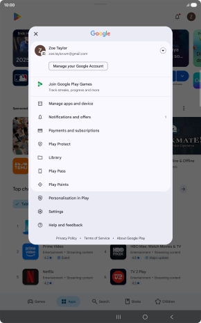Press Manage apps and device. Press Manage apps and device.