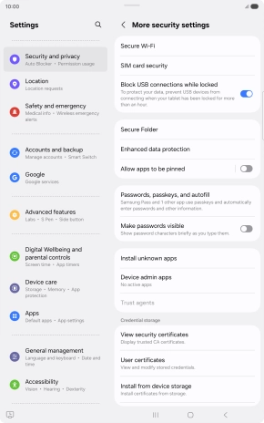 Press SIM card security. Press SIM card security.