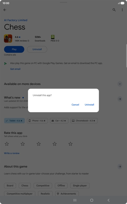Press Uninstall. Press Uninstall.