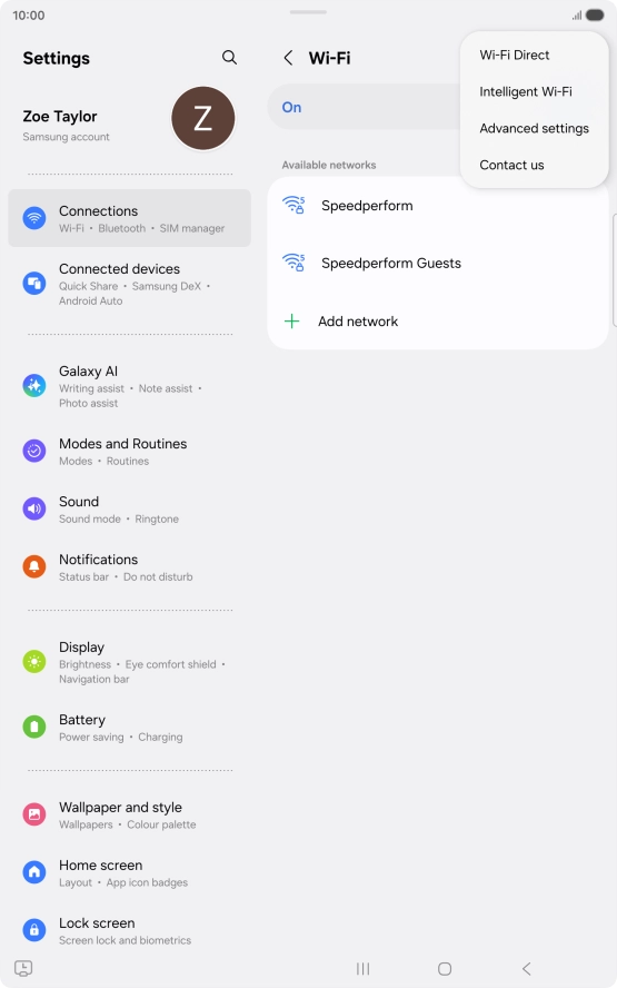 Press Intelligent Wi-Fi. Press Intelligent Wi-Fi.