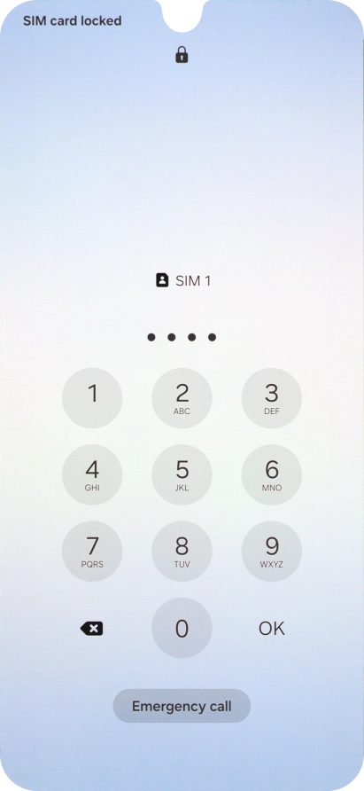 If your SIM is locked, key in your PIN and press OK. If your SIM is locked, key in your PIN and press OK.
