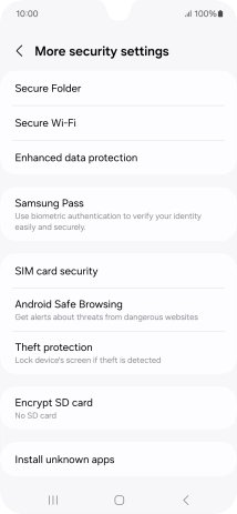 Press SIM card security. Press SIM card security.