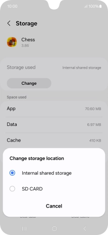 Press the name of the memory card. Press the name of the memory card.