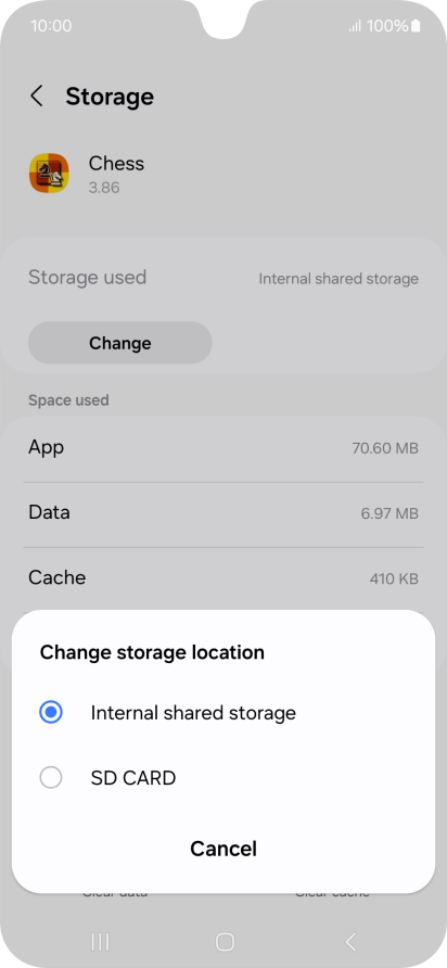 Press the name of the memory card. Press the name of the memory card.