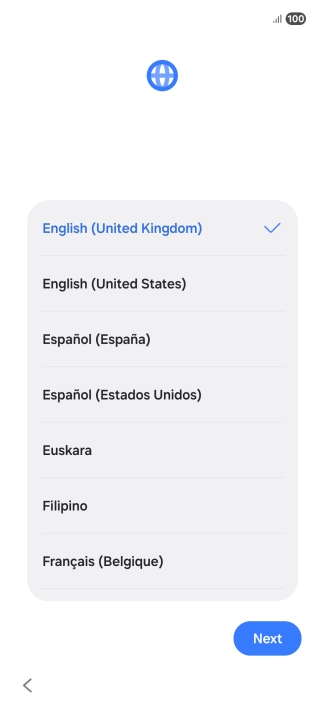 Press the required language. Press the required language.
