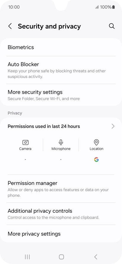 Press More security settings. Press More security settings.