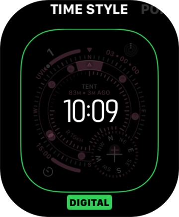 Turn the Digital Crown to change between the different designs. Turn the Digital Crown to change between the different designs.