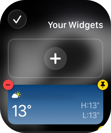 Press the add widget icon and go to the required widget. Press the add widget icon and go to the required widget.