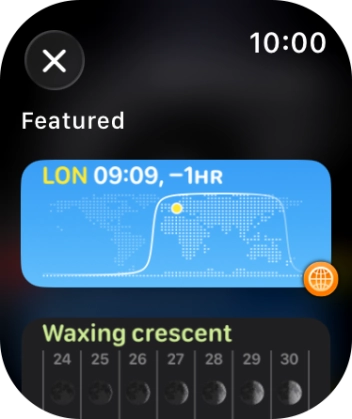 Press the required widget. Press the required widget.