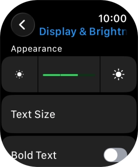 Press the brightness icons to set the required brightness. Press the brightness icons to set the required brightness.