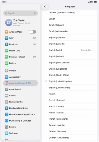 Press the required language. Press the required language.
