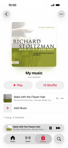 Press the song title. Press the song title.