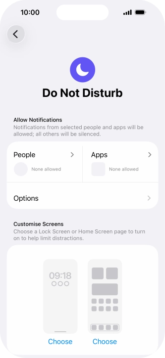 Press People and follow the instructions on the screen to select which contacts you would like to receive calls and notifications from when Do Not Disturb is turned on. Press People and follow the instructions on the screen to select which contacts you would like to receive calls and notifications from when Do Not Disturb is turned on.