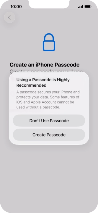 If you turn off the function, press Don't Use Passcode. If you turn off the function, press Don't Use Passcode.