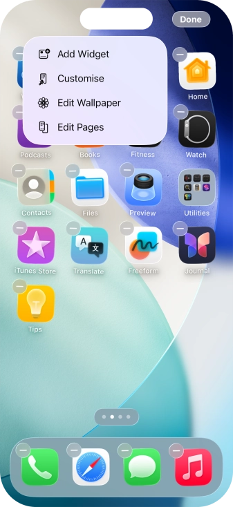 Press Customise. Press Customise.