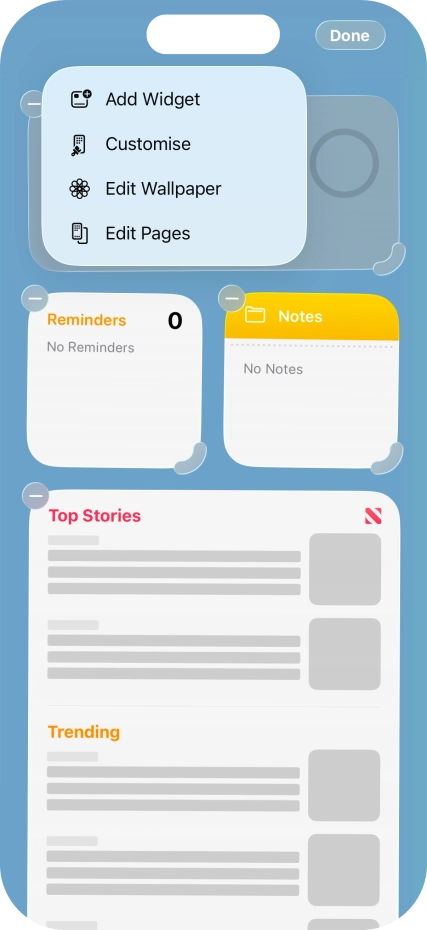 Press Add Widget. Press Add Widget.