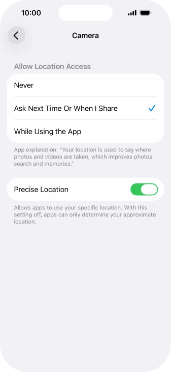 Press the required setting to turn the function on or off. Press the required setting to turn the function on or off.