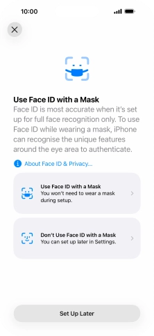 Press Set Up Later. Press Set Up Later.