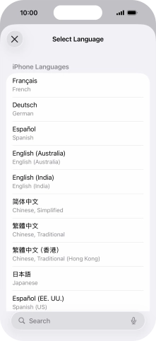 Press the required language. Press the required language.