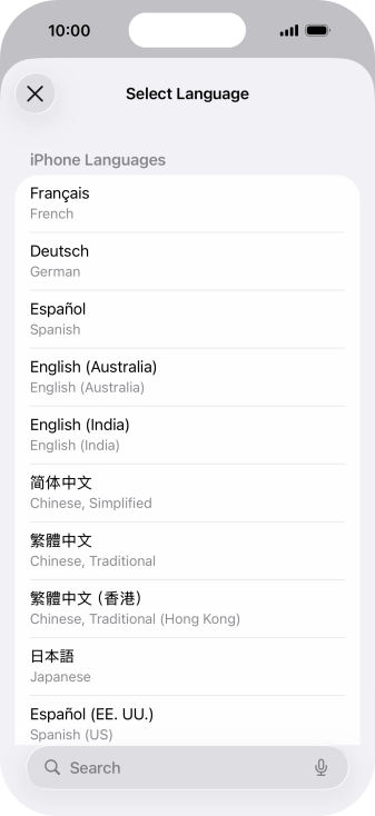 Press the required language. Press the required language.