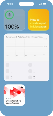 Press and hold the required widget until a pop-up menu is displayed. Press and hold the required widget until a pop-up menu is displayed.