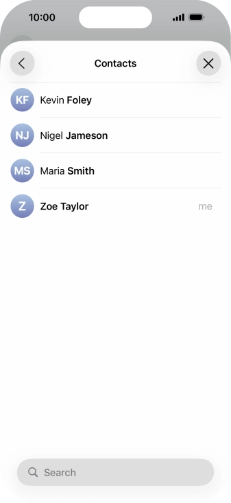 Press the required contact. Press the required contact.